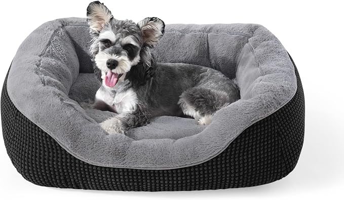 Small Dog Bed Washable Orthopedic Calming Warming Durable Pet Bed with Anti-Slip Bottom