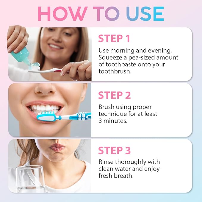 Whitening Toothpaste for Sensitive Teeth, Niacinamide Toothpaste with Xylitol, Fluoride Free Deep Clean & Stain Removal, Enamel Care, Fresh Mint & Peach Flavor, 2 Pack 7.6 oz