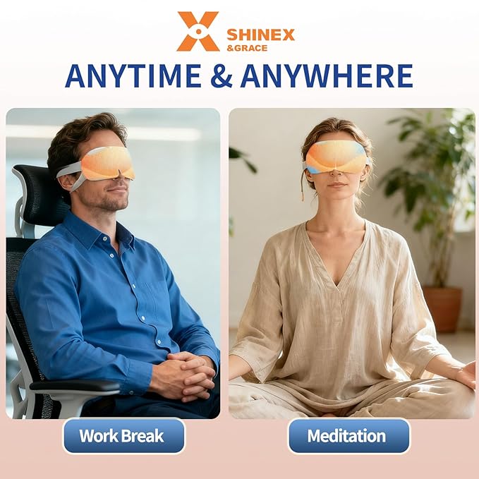 Shinex & Grace Heated Eye Masks for Dry Eyes, Warm Eye Compresses for Dry Eyes, Steam Eye Masks Disposable, Hot Overnight Sleeping Travel Self Clear Severe Redness Rest Relief Care Patch Pad Product