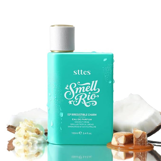 Sttes Smell Rio Perfume 03# (Irresistible Charm) Perfume for Women – Long-Lasting Hair Coconut, Vanilla & Toasted Praline Notes – Sweet Scentual Fragrance Eau de Parfum 100ml (3.4 fl oz)