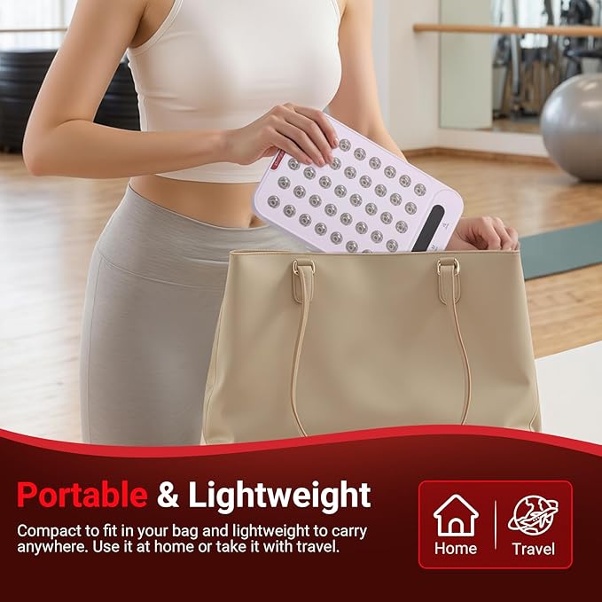 Comfytemp Red Light Therapy Panel, Near Infrared Light with 180° Adjustable Stand, Portable Panel for Face Body Travel Home, Gifts for Mom Dad Christmas Birthdays, 660nm & 850nm, 55W