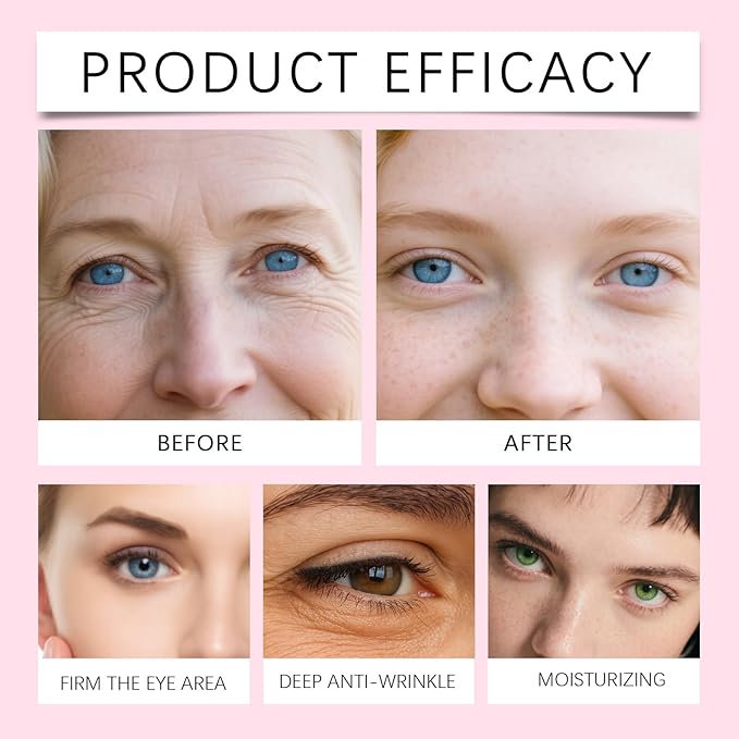 Eye Patches with PDRN & Collagen – Anti-Wrinkle Under Eye Patches for Dark Circles, Puffy Eyes & Hydration, Instalift Gel Mask, 8 Pairs