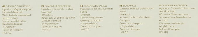 Taylors of Harrogate Organic Chamomile Herbal Tea, 100 Teabags (Pack of 5)