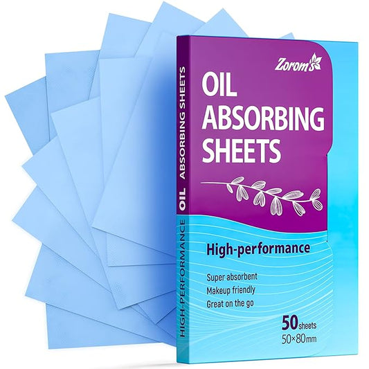 High-Performance Oil Absorbing Sheets for Face - 50 sheets - Makeup Friendly Blotting Papers for Oily Skin - Oil Blotting Sheets for Face