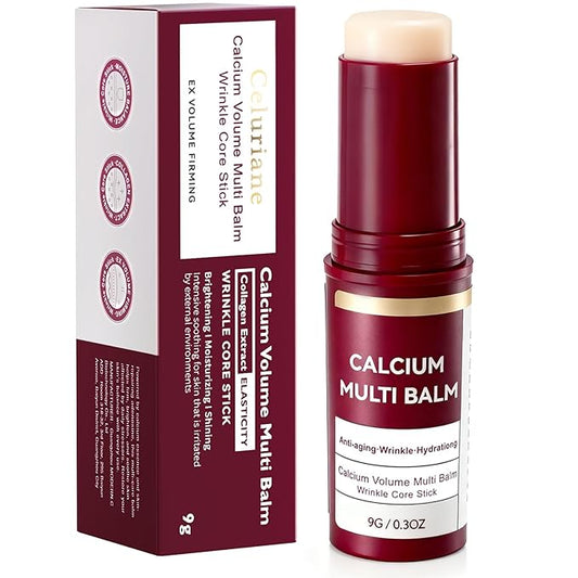 Calcium Multi Balm Stick for Face, Eyes, Lips & Neck Area, Calcium Volume Multi Balm Stick for Hydrating, Firming and Soothing with Adenosine, Hydrolyzed Elastin, Vitamin C & E, 9 g