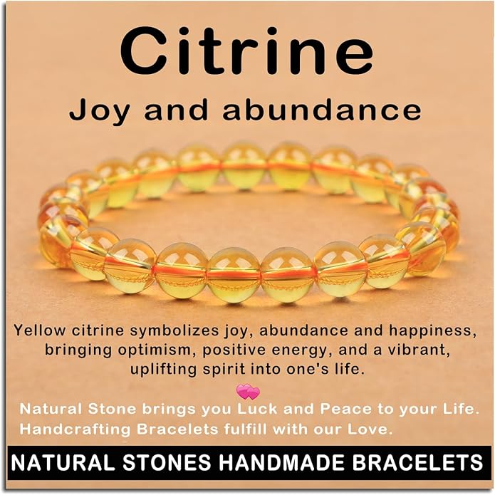 AD Beads Handmade Gemstone Stretch Elastic Bracelet Crystal Healing Reiki Nature's Beauty and Spiritual Essence Unisex