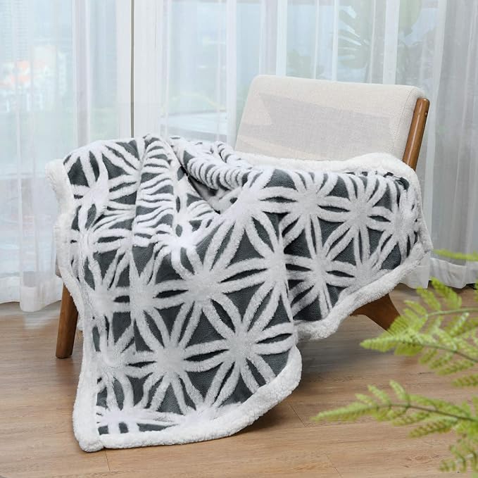 LOMAO Sherpa Fleece Blanket Gifts for Mom Dad Cozy Soft Throw Blanket for Women Men Birthday Gifts Dual Sided Couch Sofa Bed Blanket (Dark Grey, 60''x80'')