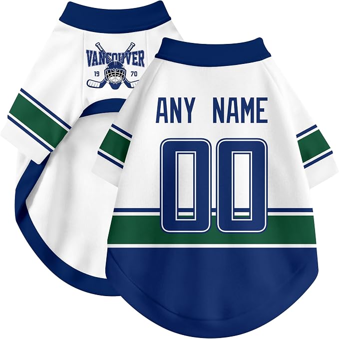 Vancouver Dog Clothes Personalized Pet T Shirt for Dogs Gift | Custom Name Number Jersey Style Pet Shirt for Dog