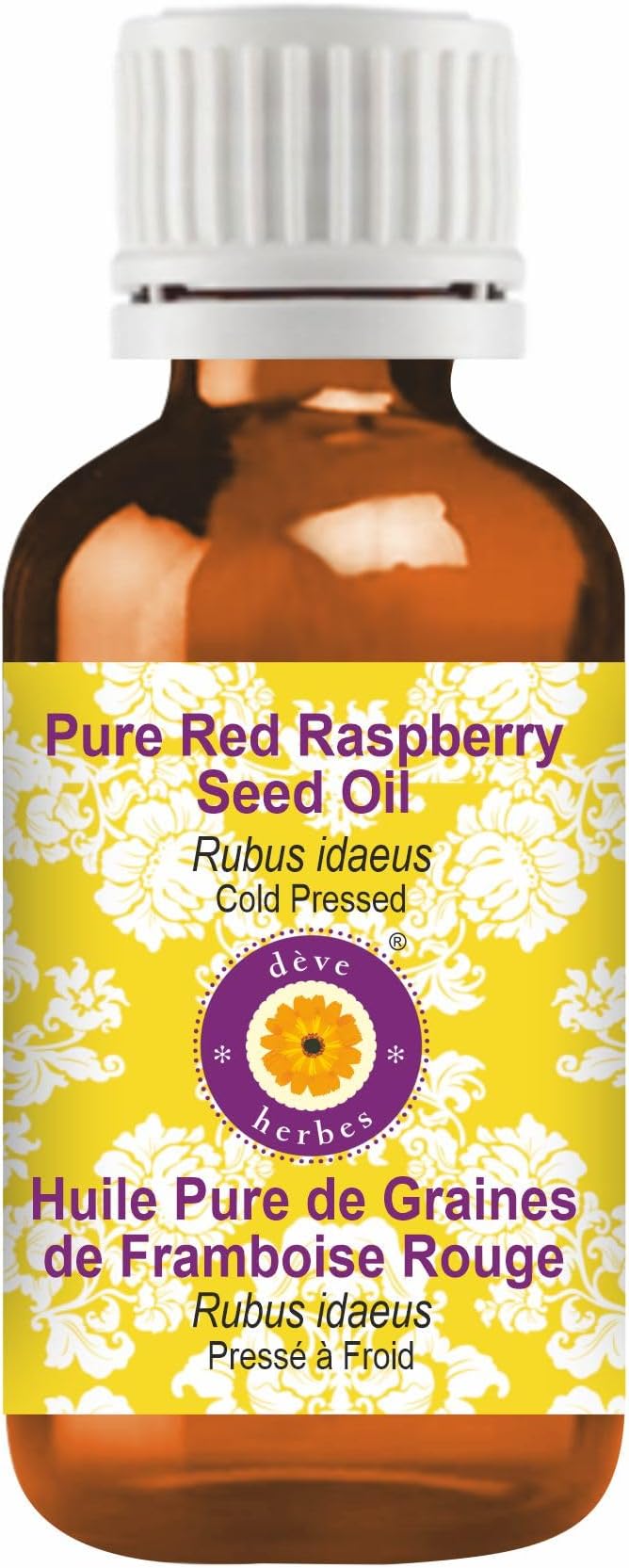 Deve Herbes Pure Red Raspberry Seed Oil (Rubus idaeus) Cold Pressed 50ml (1.69 oz)