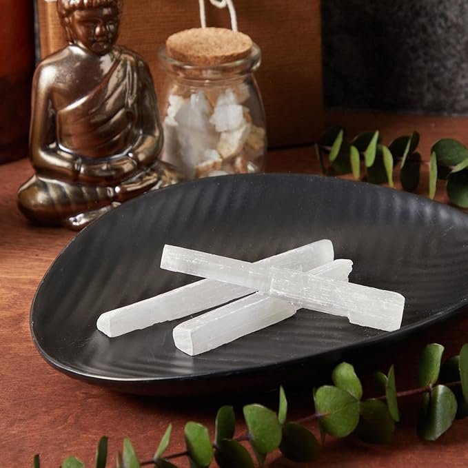 Selenite Crystal Wands - Energy Clearing Meditation Set & Bulk Selenite Sticks - Chakra Balancing Healing & Crystals and Healing Stones - Raw Bulk Sticks - 3-5 in, 3 Lb