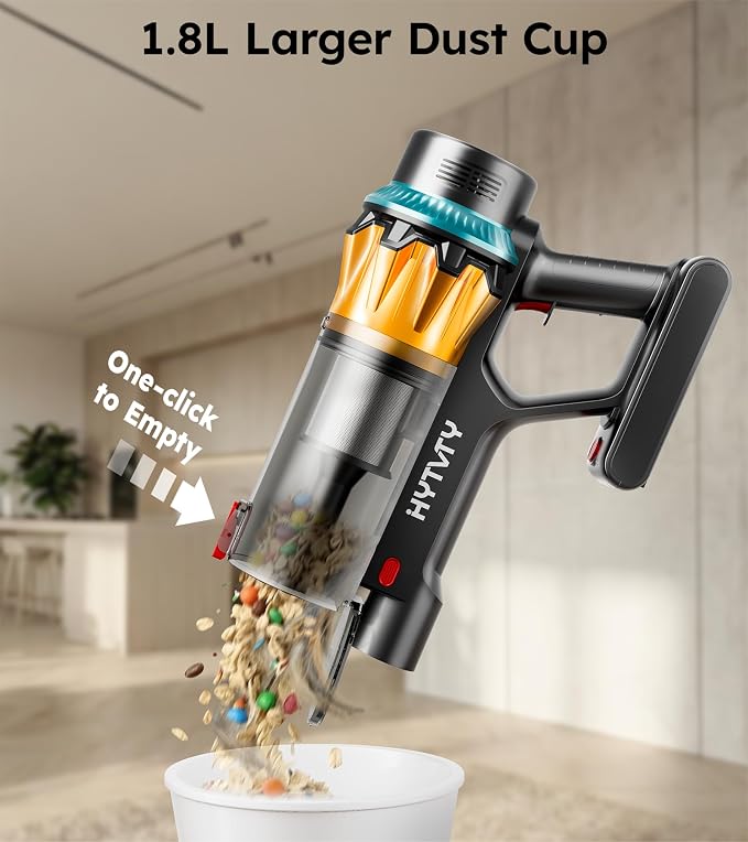 Cordless Vacuum Cleaner, 650W/60Kpa/70 Mins Cordless Stick Vacuum, Self-Standing Wireless Vacuum with LED Displsy, 1.8L Dust Cup, Anti-Tangle Vacuum Cordless, Vacuum Cleaners for Home/Pet Hair/Carpet