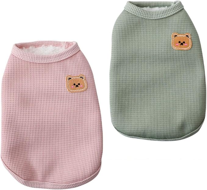 Fleece Cotton Dog Winter Warm Soft, Lightweight, Breathable Pet T-Shirts & Sleeveless Vest Apparel for Medium & Small Dogs