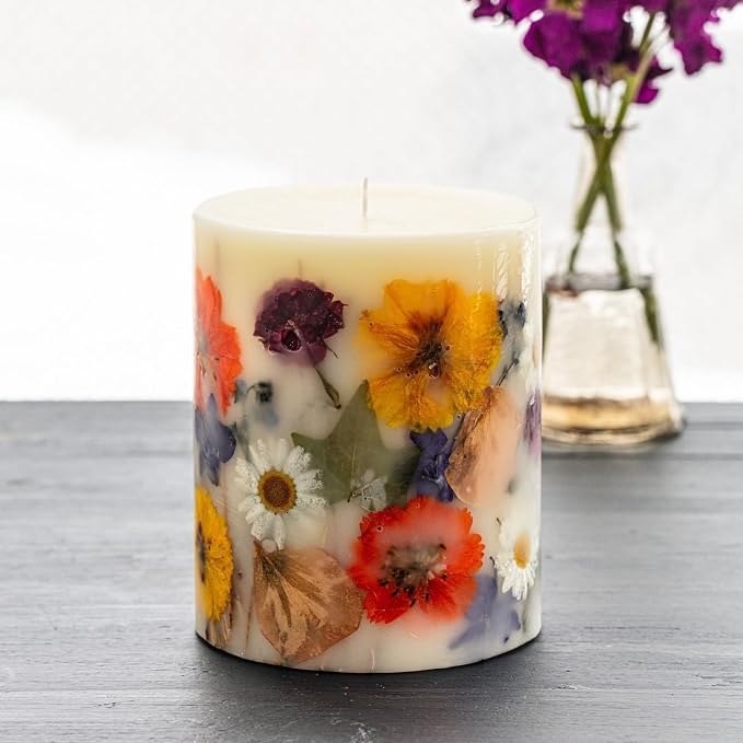 Rosy Rings Spring Decor Essence of Spring Botanical Candle | Aromatherapy Long Lasting Candles Home Gifts Notes of Hyacinth, Honeysuckle, Rose, Cyclamen, Orange Flower Aroma Burn Time 120 Hours 5.5" H
