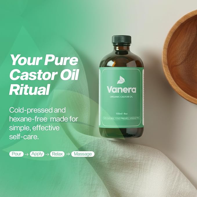 Organic Castor Oil – 100% Supplier Certified Organic, Hexane Free, Cold Pressed Castor Oil for Skin Hydration, Massage and Wellness, Safe for All Skin Types – 4 oz (2 Pack)