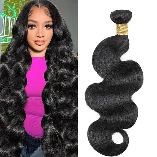 Brazilian Human Hair Bundles Body Wave Human Hair Single Bundle 20inch 100% Unprocessed Virgin Human Hair Body Wave Raw Quick Weaves Deals Natural Black