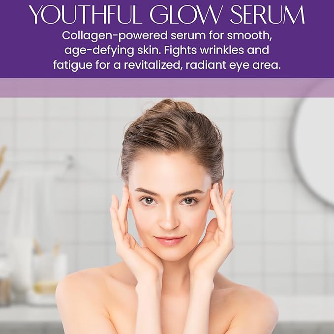 Collagen & Hyaluronic Acid Under Eye Serum - Anti-Aging, Hydrating, Reduces Puffiness & Wrinkles - Dermatologist Tested, Korean Skin Care - 1 oz / 30 ml