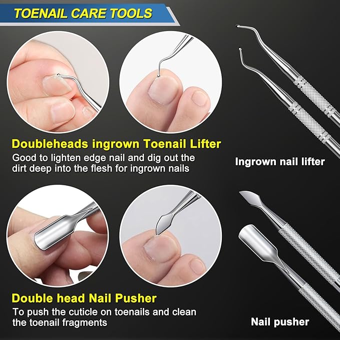 Toenail Clippers for Seniors Thick Toenails, 2026 Large Toe Nail Clippers for Men Thick Nails with Wide Opening, Sharp Heavy Duty Ingrown Toenail Clippers Nail Cutter Long Handle with Slanted Blade