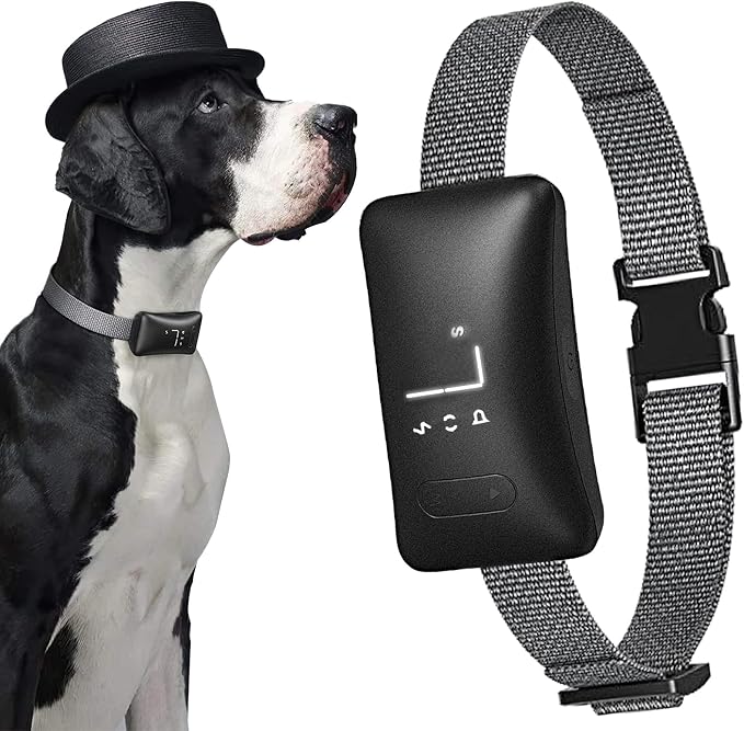 Anti-Bark Dog Training Collar, 4 Modes with 7 Sensitivity Levels, IP67 Waterproof, Rechargeable, Black