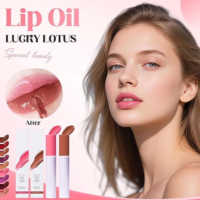 Lips Staining Lip Oil, 2025 Upgrade Lips Staining Long-Lasting Moisturizing Lip Oil Both an Oil and a Stain, Dynamic Finish Lip Tint Lips Oil Glossy Creamy Texture for Girl and Women (CARAMEL)
