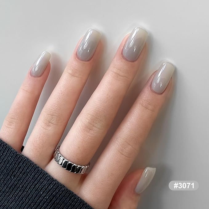GAOY Jelly Black White Gel Nail Polish Set, 6 Transparent Colors Sheer Green Gray, Soak Off UV Light Cure Gel Polish Kit for Salon and Nail Art DIY at Home