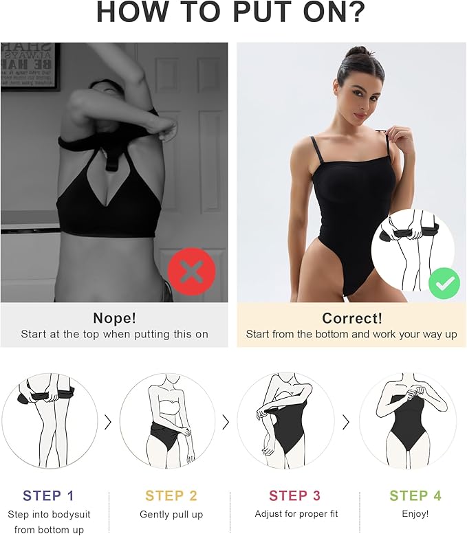 SHAPERX Strapless Shortie Bodysuit for Women Tummy Control Shapewear Seamless Body Shaper with Removable Straps