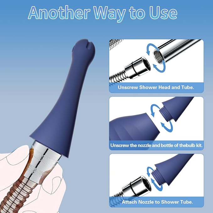 Enema Bulb Anal Douches for Men Women - Anti Backflow Enemas with Silicone Tube for Colon Cleanse, Shower Enema Douche Kit Anal Cleaner Flusher, Anal Vaginal Cleansing Feminine Care Douche Bottles