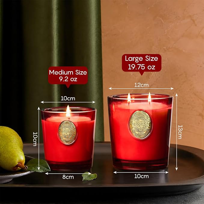 M&SENSE Natural Strong Soy Candle | Red Camellia & Vivid Red | 9.2 oz, 50H Burn Time | Candle for Her | Scented Candle for Mothers Day Gifts