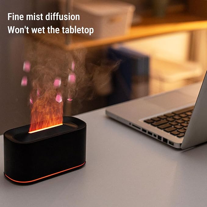 Asixxsix Essential Oil Diffuser, Aromatherapy Diffuser Cool Mist Humidifier with 7 Colors Light, Scent Aromas Diffuser, Quiet Flame Diffuser for Essential Oil, Home, Office, Bedroom (Black)