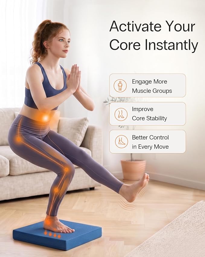 StrongTek Professional Foam Exercise Balance Pad - 15.8" x 13" x 2", High-Density TPE Foam Knee Pad, Non-Slip & Water-Resistant, for Balance Training, Physical Therapy, Yoga, and More
