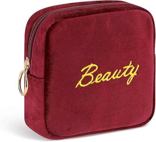 Flannel Sanitary Napkin Storage Bags Menstrual Cup Pouch Portable Zipper Nursing Pad Holder Tampons Collect Bags Feminine Menstruation First Period Kit Bag for Women Red