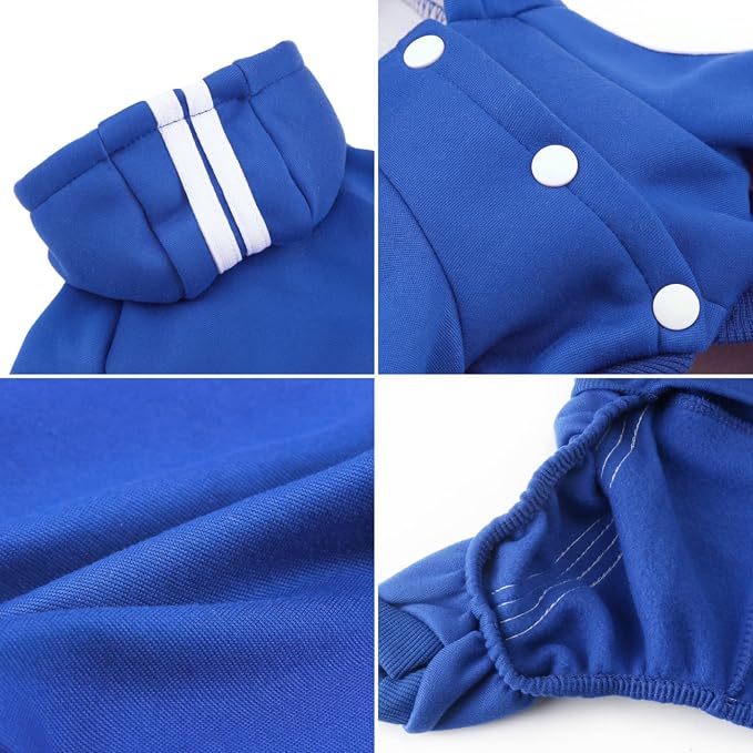 Dog Hoodie Security Clothes 4 Legs Jumpsuit Sweatshirt Hoodies Soft & Warm Dog Outfit Pullover Dog Winter Clothes Sweater for Small Medium Large Dogs Cats (Blue, X-Large)