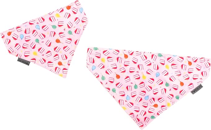 THE WORTHY DOG Slide-On Printed Bandana for Dogs & Cats, Birthday Girl