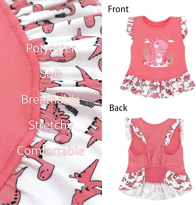 XPUDAC 4 Pack Dog Dresses Cute Printed Puppy Dress for Small Dogs Girl Puppy Clothes Chihuahua Yokie Clothes Doggie Outfits Cat Apparel, XX-Small(Chest-11)