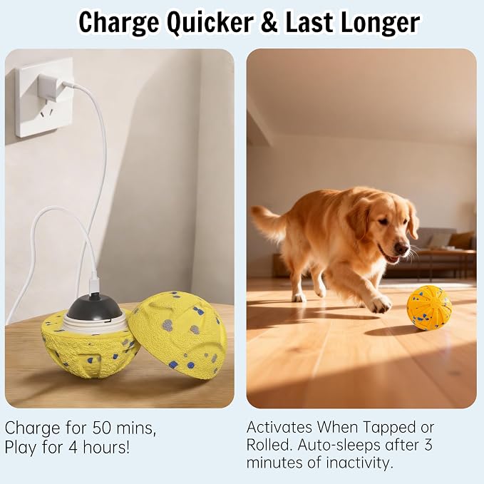 Self-Moving Rolling Dog Ball, Interactive Toy, Rechargeable
