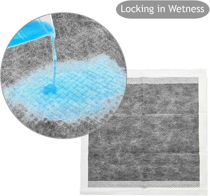 Puppy Pee Pads, 22 x 22 Inch 600 Count, Dog Wee Wee Training Pads, Leak-Proof Quick Absorb 6-Layer Design for Pet Potty Training, Ideal for Puppies, Cats, Rabbits, Guinea Pigs, Charcoal