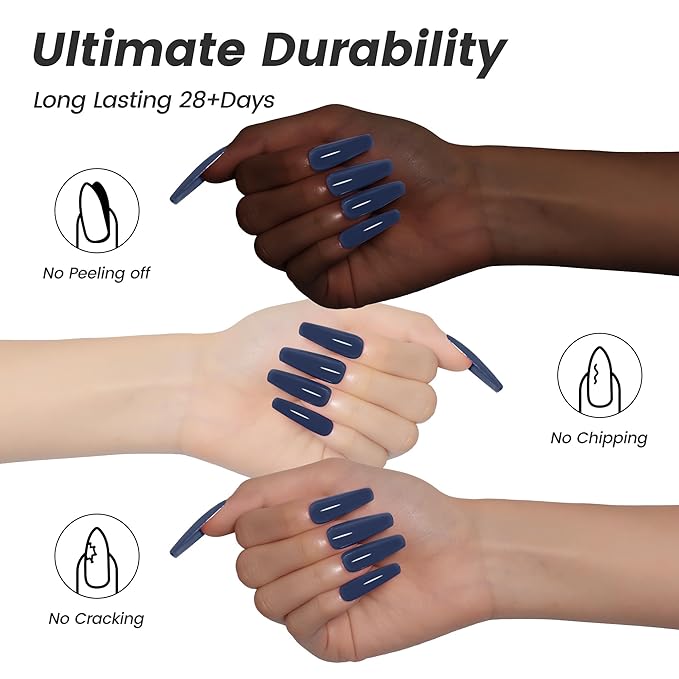 YTD Likomey Dark Navy Blue Gel Nail Polish,15ml Salon Home DIY Manicure and Pedicure Royal Cobalt Fall Winter Soak Off UV Color Varnish,CS417