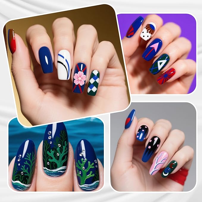 Blue Nail Polish, Quick Dry Nail Polish, Streak Free, Long Last Fingernail Polish for Autumn Wedding Nails, Cozy Fall Manicure, Back to School Nail Looks, Salon Quality at Home, 0.35 fl oz