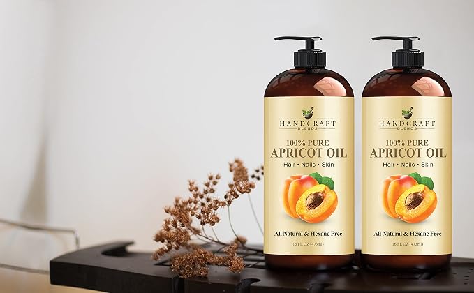 Handcraft Blends Ultra Light Massage Set: Apricot Kernel Oil and Fractionated Coconut Oil – (2 x 16 Fl Oz) – 100% Pure & Natural – Silky Carrier Oils for Body and Sensitive Skin