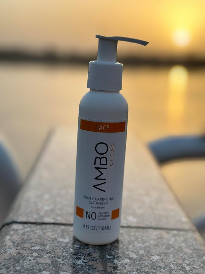 A.M.B.O. Clean Skin Clarifying Cleanser | Clean-Label Facial Cleanser with Aloe, Geranium & Eucalyptus | Removes Oil, Makeup & Buildup | Vegan & Cruelty-Free