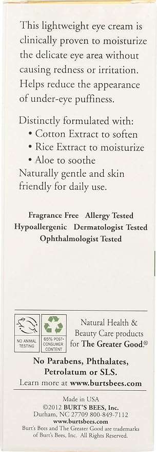 Burt's Bees Eye Cream for Sensitive Skin, 0.5 Ounces