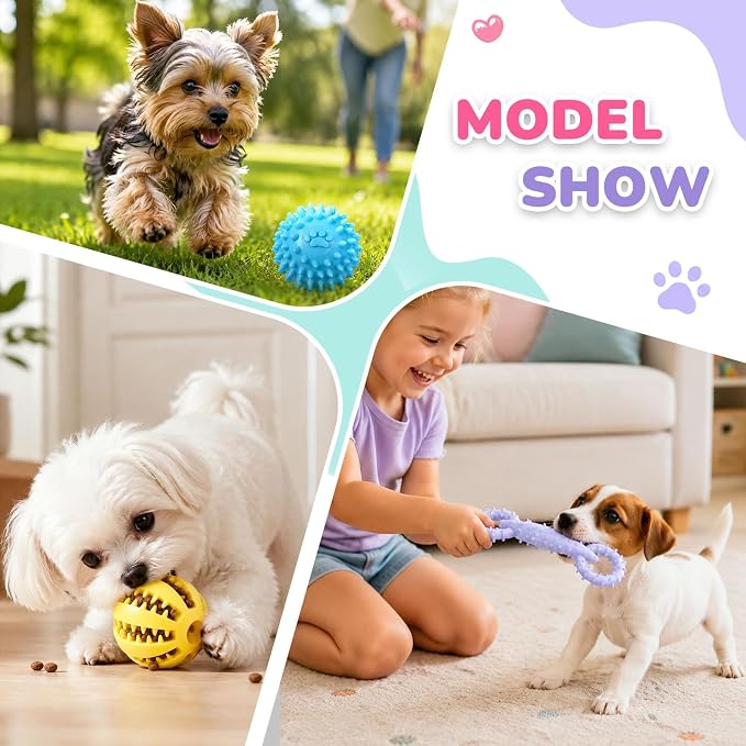 6 Pack Puppy Teething Chew Toys, Soft Durable Interactive Small Dog Toys, Cute Colorful Squeaky Puppy Toys for Teething Small Breed Puppies