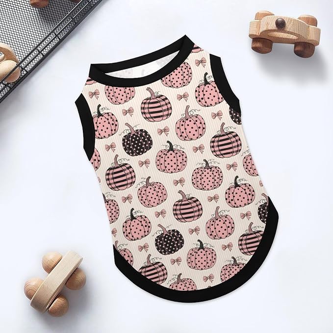 Halloween Pet Vest Pink Pumpkin Pet Shirts X-Small | bowknot Dog Shirt Vest cute pet Sleeveless Vests Ice Silk Dog T-Shirts holiday Dog Clothes Halloween Canine Wear