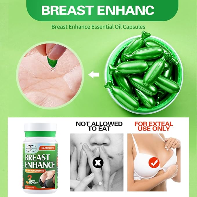 AICHUN BEAUTY Breast Enhance Essential Oil Capsules 3days Effect Deeply Nourishes Improves Lifts Plumps Breasts 400mgx90pcs