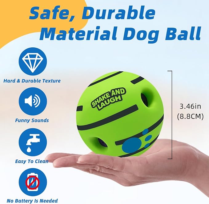 Dog Toys Ball, Interactive, M, 3.46 in (8.8 cm) | Shaking with Gibbering Sound, For Training & Herding