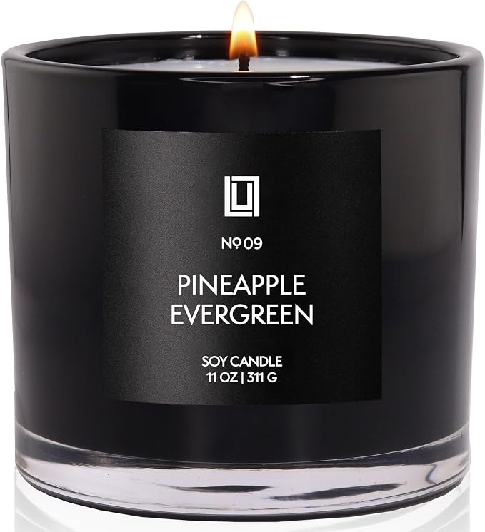 Lulu Candles | Pineapple Evergreen | Luxury Scented Soy Jar Candle | Hand Poured in The USA | Highly Scented & Long Lasting (11 Oz.)