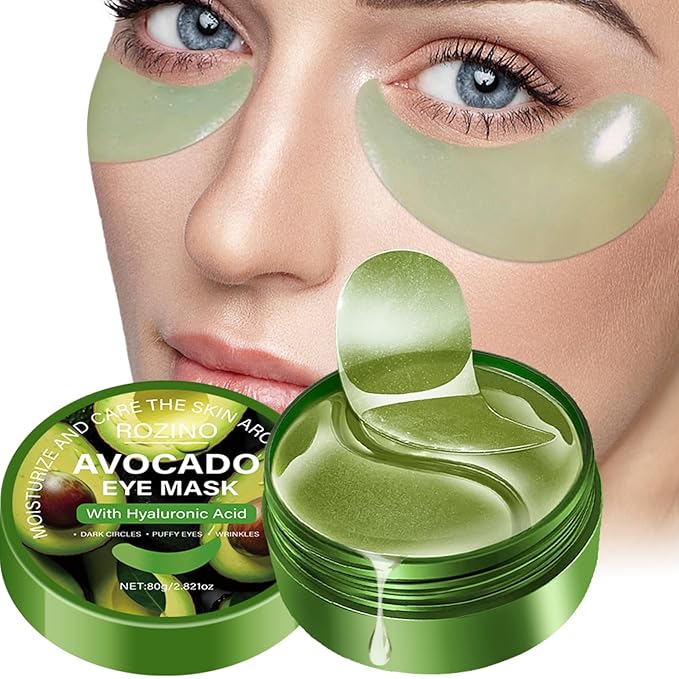 Avocado Under Eye Patches(30 Pairs),Under Eye Mask for Dark Circles, Puffy Eyes,EyeBags and Fine Lines,Made with Aloe Vera, Hyaluronic Acid (Avocado)