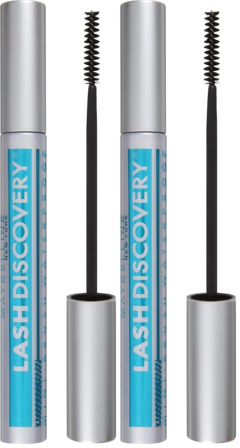Maybelline New York Lash Discovery Mini-Brush Waterproof Mascara, Very Black, 0.16 fl. oz. (Pack of 2)