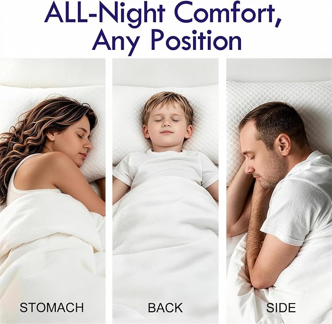 HITO Hotel Pillows Bed Pillows Standard Size Set of 2-100% Virgin Material Down Alternative Pillow - Soft Support for Back, Stomach, Side Sleepers