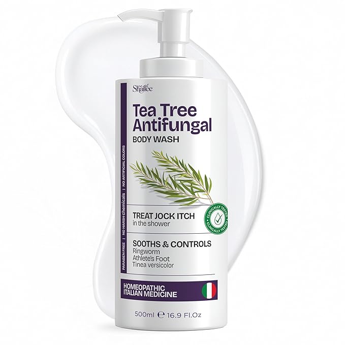 AntiFungal Body Wash With Tea Tree Oil For Jock Itch, Athletes Foot & Ring Worm | Paraben Free Tea Tree Soap For Men & Women 16.9 fl oz For All Skin Types