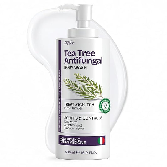 AntiFungal Body Wash With Tea Tree Oil For Jock Itch, Athletes Foot & Ring Worm | Paraben Free Tea Tree Soap For Men & Women 16.9 fl oz For All Skin Types